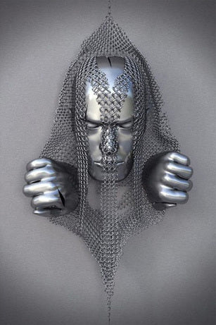 Metal Statue Art Canvas