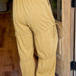Beige Drawstring Adjusted Band High Waist Pants