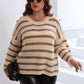 Striped Dropped Shoulder Sweater