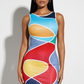Abstract Multicolor Bodycon Dress