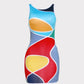 Abstract Multicolor Bodycon Dress