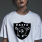 RASTA RAIDERS WHITE Oversized Boxy Tee