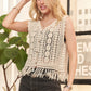 Fringe Hem Crochet Vest Cardigan