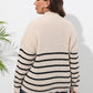 Zip-Up Striped Sweater