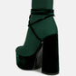 After Pay High Heel Velvet Knitted Boot