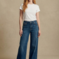 Relaxed High Rise Palazzo Jeans