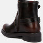 Allux Brushed Faux Leather Pin Buckle Boots