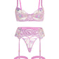 Mesh Embroidered  Floral Lingerie Set
