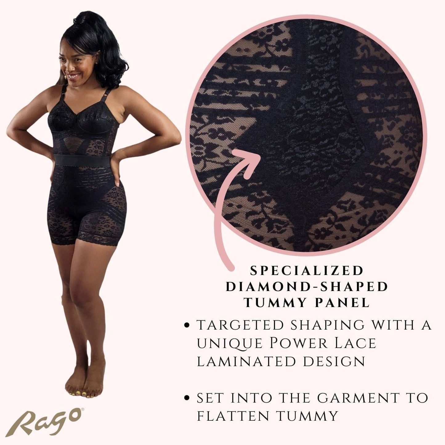 No Roll High Waist Lace Thigh Slimmer with Extra Firm Support