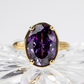 Sterling Silver Oval Cut Amethyst CZ Cocktail Ring