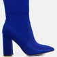Ankle Lycra Block Heeled Boots