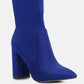 Ankle Lycra Block Heeled Boots