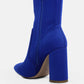 Ankle Lycra Block Heeled Boots