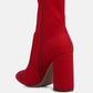 Ankle Lycra Block Heeled Boots