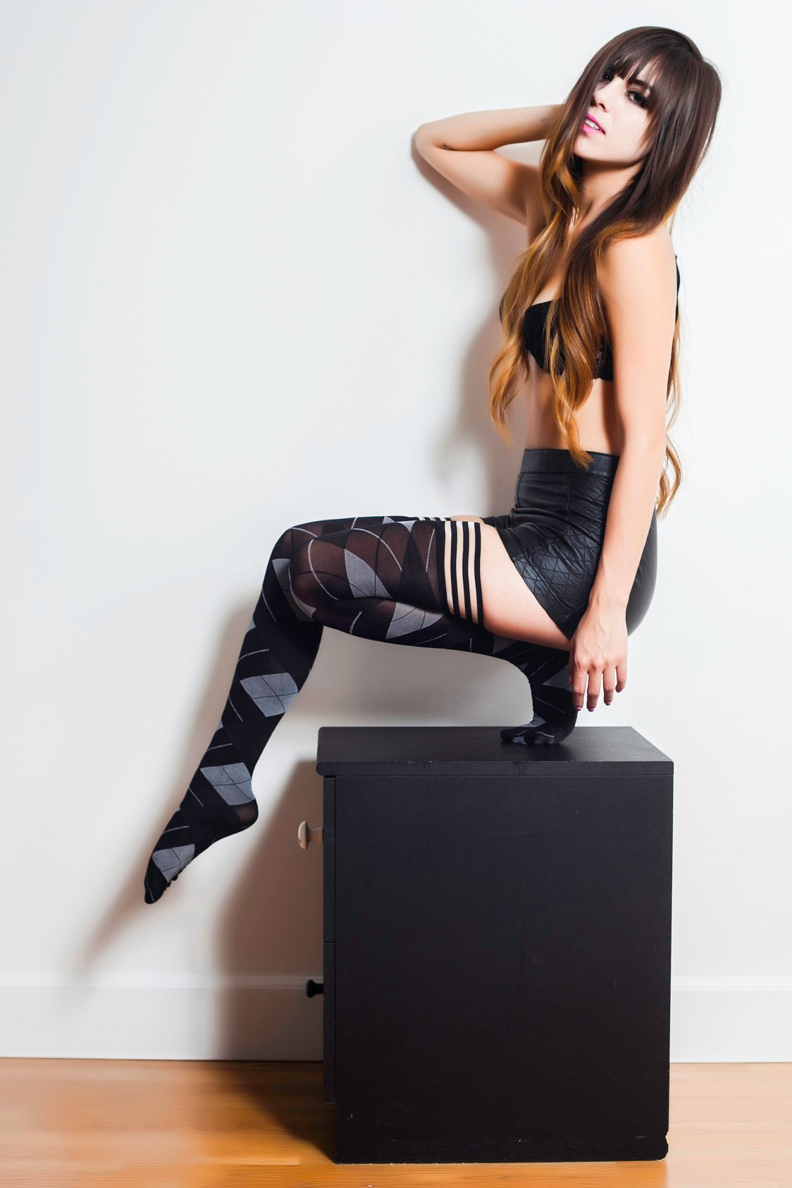 Kimmie: Not Your Grandma's Argyle Thigh Highs
