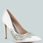 Ashlyn Rhinestones Embellished Satin Stiletto Pumps
