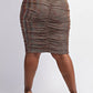 Athena Skirt - Gold Ruched Below the Knee for Effortless Elegance