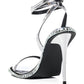 Azalea Wang Brik-Black Silver Stiletto Sandal Heels