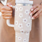 Parchment Floret Print Stainless Tumbler With Lid And Straw 40oz