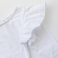 White L/S Flutter Sleeve Leotard