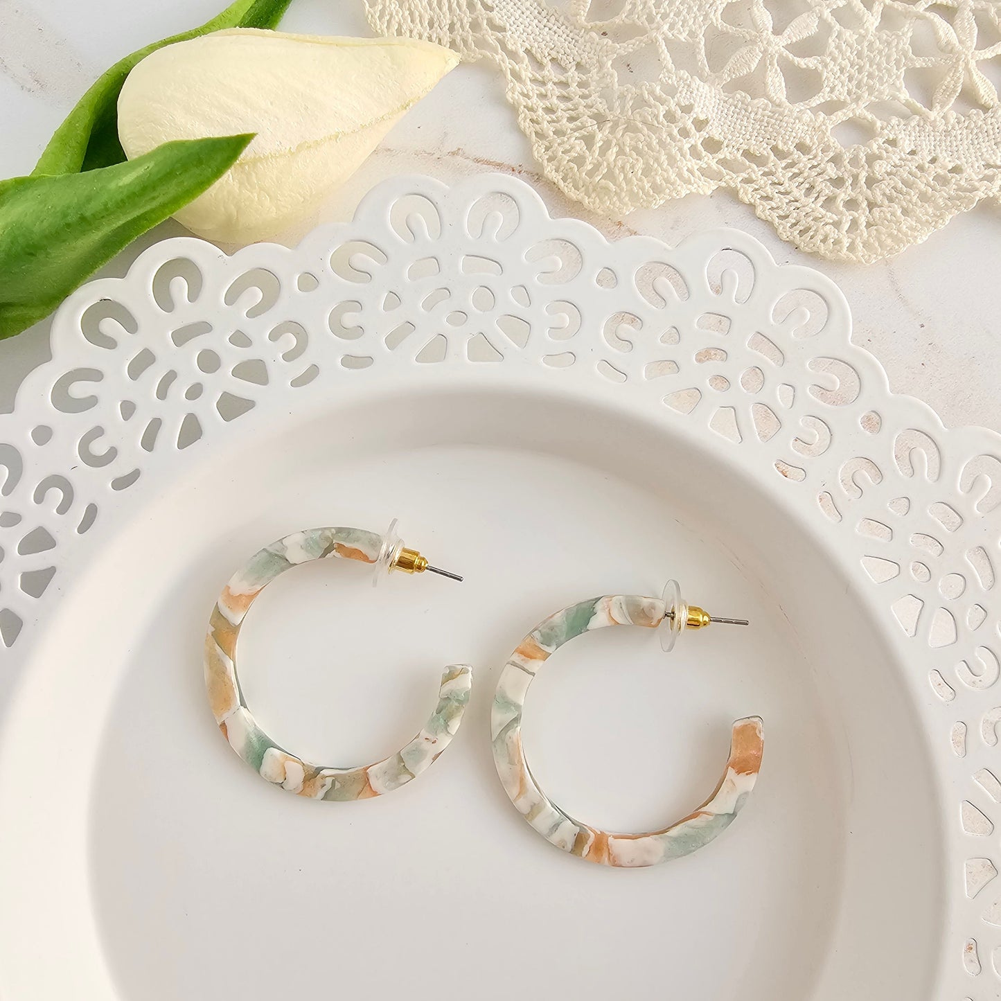 Camy Hoops - Creamsicle Mint