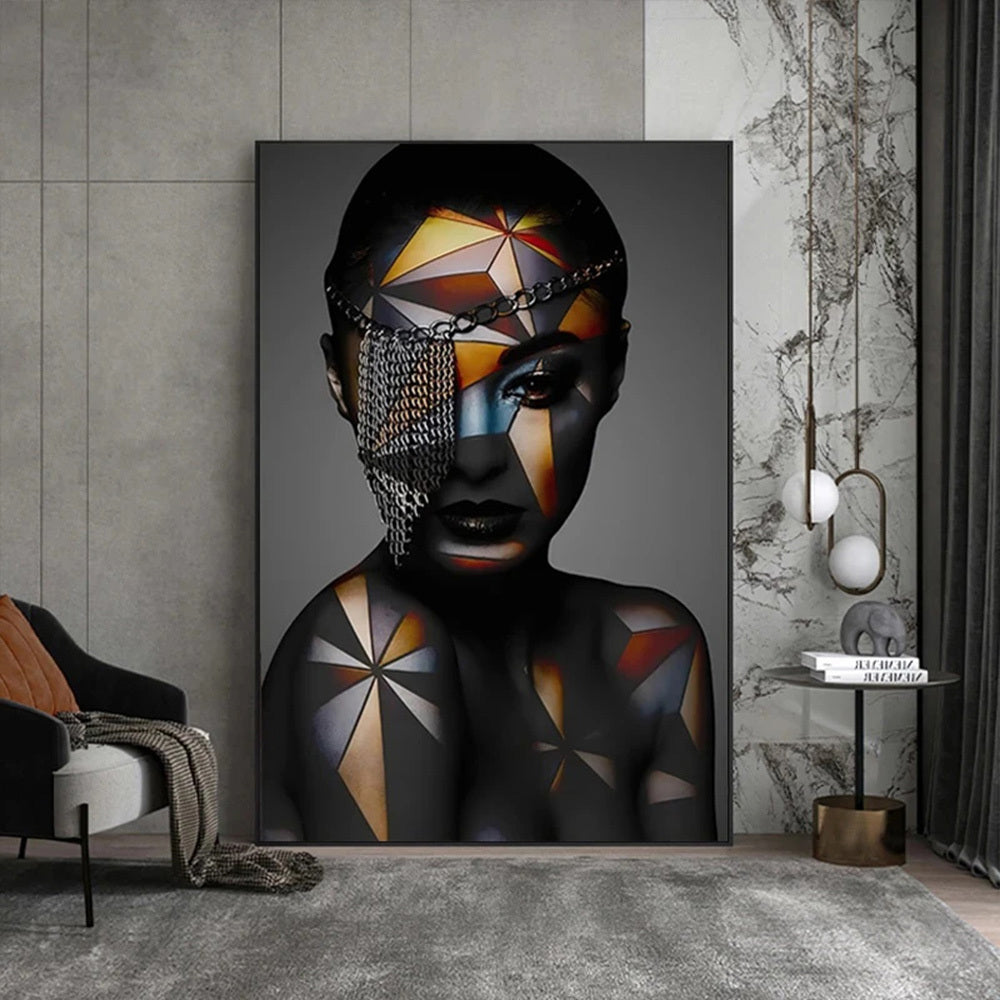 Black Woman Canvas Painting Wall Art