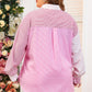 Pink Stripe Print Colorblock Shirt