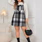 Honey Plaid Wide Strap Overall Dress