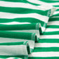 Green Stripe Collar V Neck Ruffle Short Sleeve Blouse
