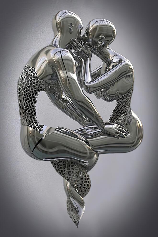 Metal Statue Art Canvas