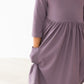 Vintage Violet 3/4 Sleeve Pocket Twirl Dress
