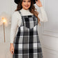 Honey Plaid Wide Strap Overall Dress