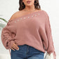 One Shoulder Beaded Sweater