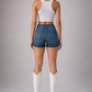High-Waisted Denim Shorts for Women – Vintage-Inspired Fit