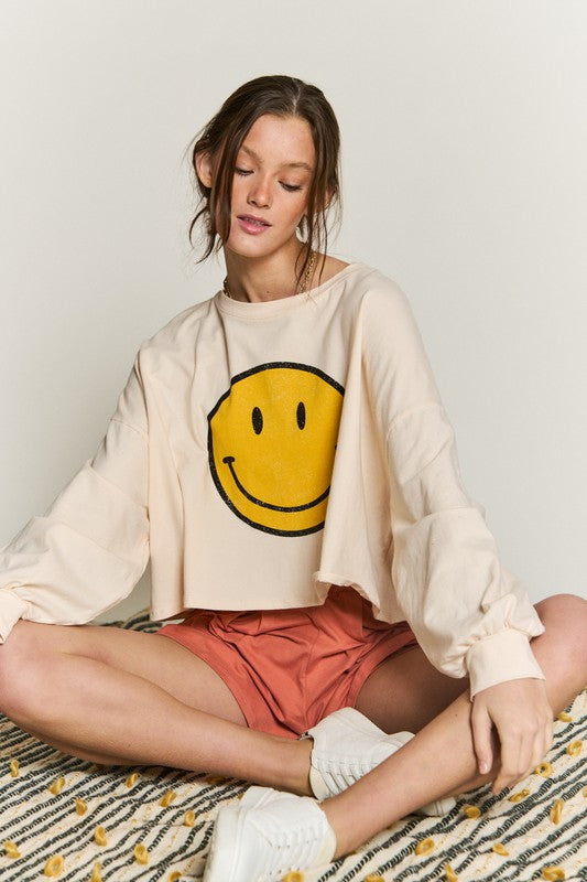 “Just, Smile.” Crop Top