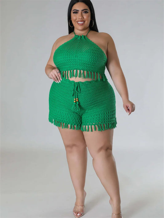 “Vacation Time” Crop Top and Shorts Set