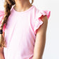 Bubblegum Pink S/S Ruffle Tee