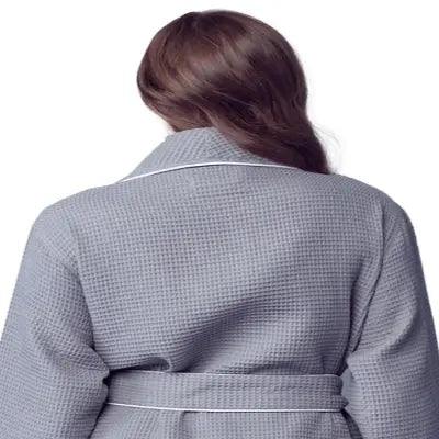 Waffle Piping Bathrobe – Lightweight Spa-Style Comfort