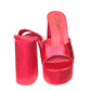 Barb Babe Pink Satin Mule 4.5 Inch Chunky Heel With Convenient Slip-On Style