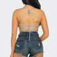 BAYLEE OPEN BACK TIE SEQUIN FESTIVIAL CROP TOP