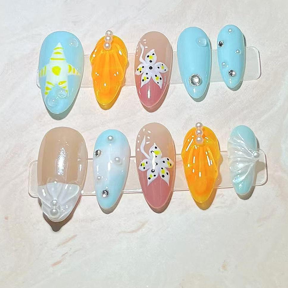 Handmade Nail Wear Nail Art Reusable Press on Nails False Nails