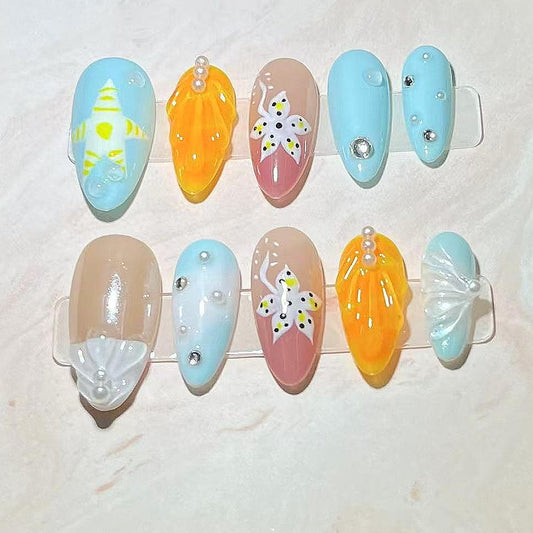 Handmade Nail Wear Nail Art Reusable Press on Nails False Nails