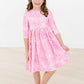 Shine Bright 3/4 Sleeve Pocket Twirl Dress