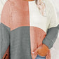 Color Block Round Neck Sweater