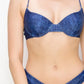 Denim Print Simple Bikini Swimsuits
