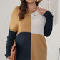 Color Block Round Neck Sweater