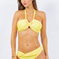 2 Piece Exotic Ruched Halter Neckline Bikini