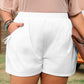 White Bow Decor Pockets Plus Size Shorts
