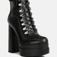 Beamer Faux Leather High Heeled Ankle Boots