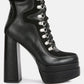 Beamer Faux Leather High Heeled Ankle Boots